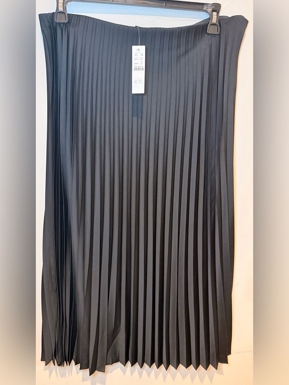 J. Crew Black Pleated Maxi Skirt